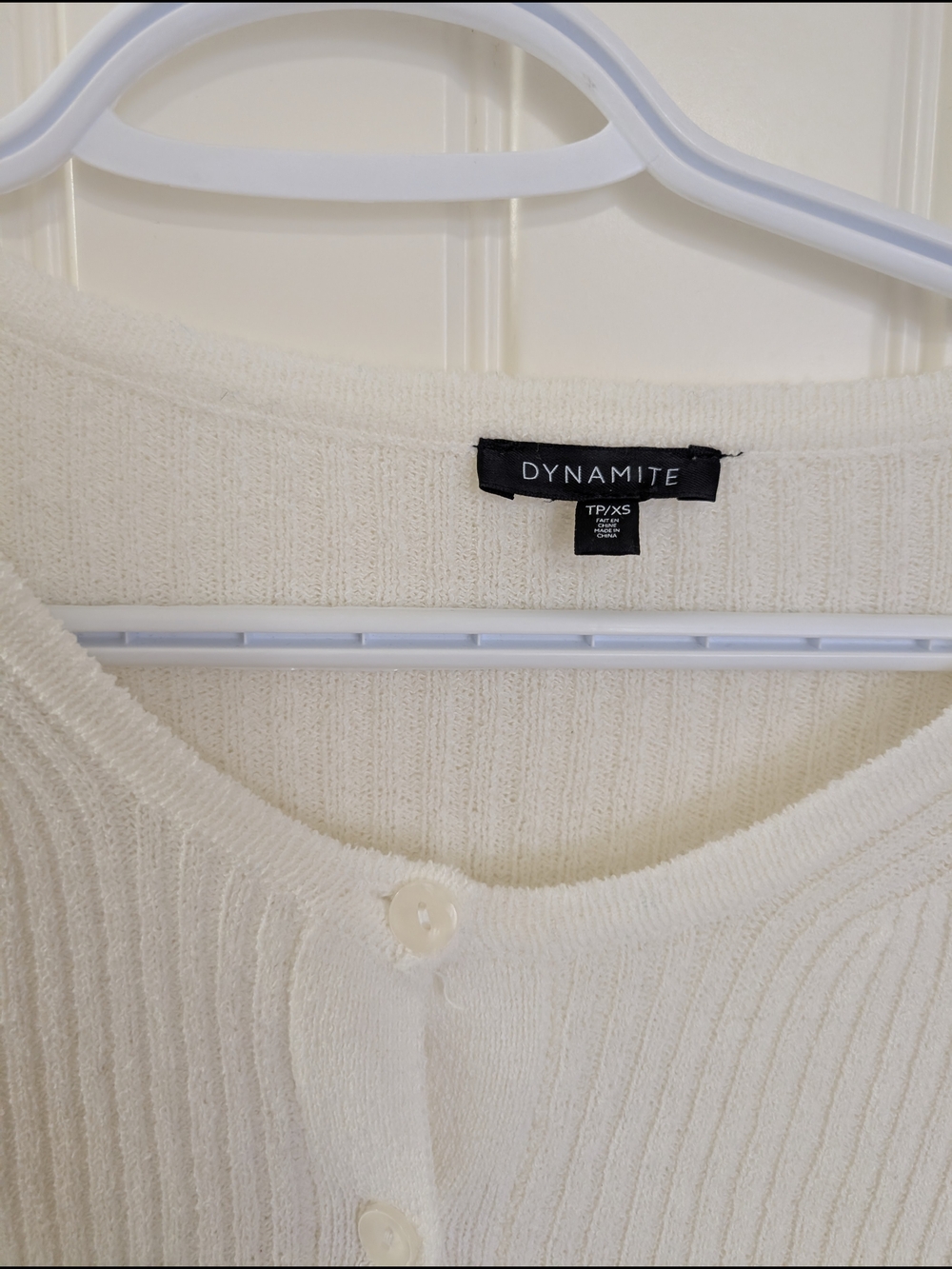 Dynamite Cream Ribbed Button Cardigan - Picture 2 of 3